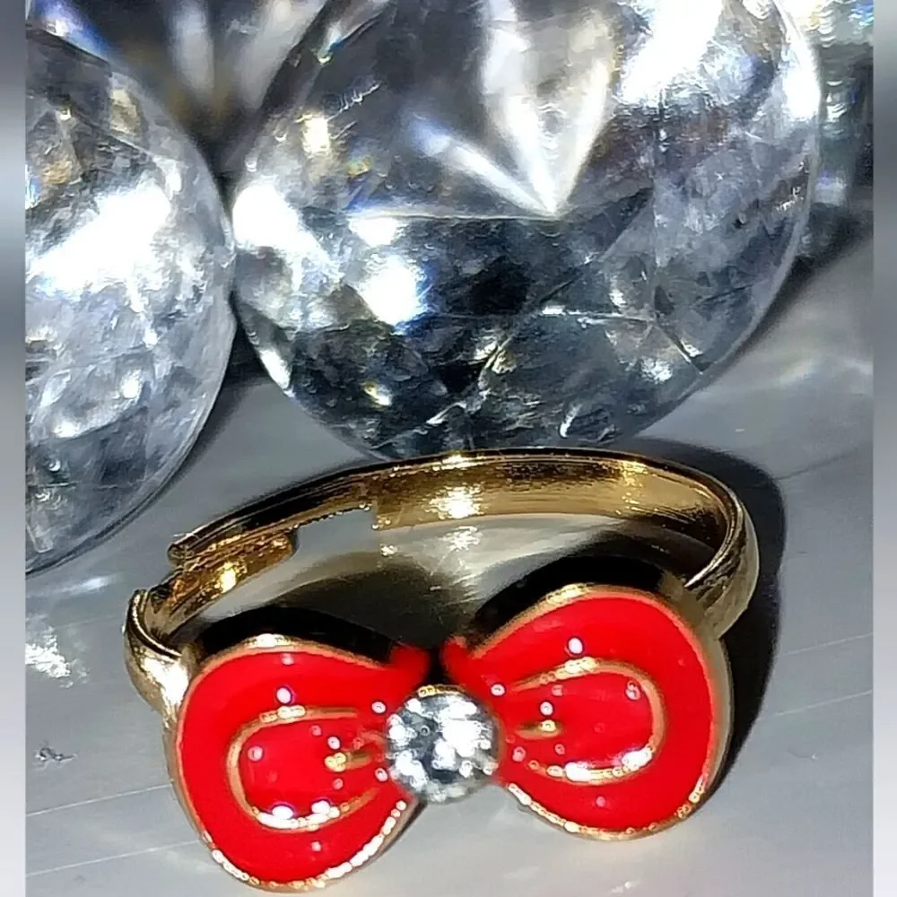 Super cute girls jeweled adjustable ring